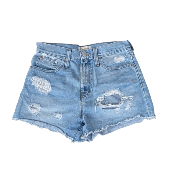 Madewell Pants - Madewell Distressed Light Blue Jean Shorts
